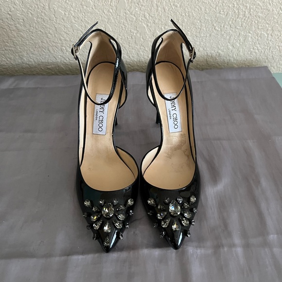 Jimmy Choo Lucy Mix Crystal D’Orsay Pumps Shoes 38.5 - Picture 10 of 15